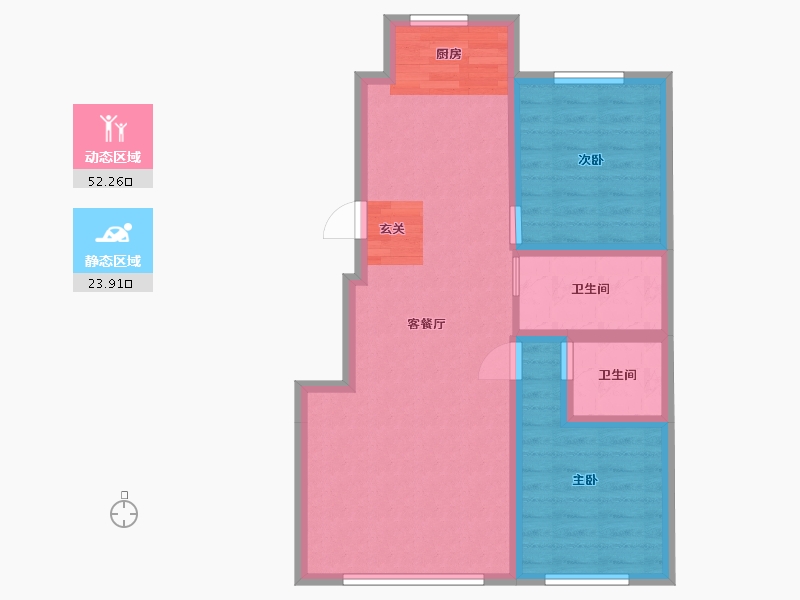 吉林省-长春市-乾宇城-67.90-户型库-动静分区