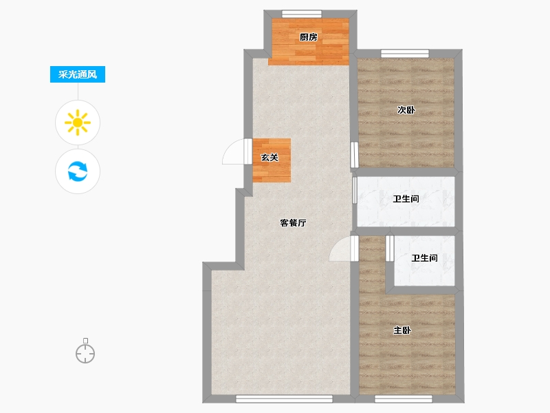 吉林省-长春市-乾宇城-67.90-户型库-采光通风