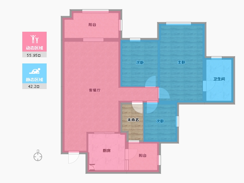 四川省-南充市-鸿通伴山半岛-91.41-户型库-动静分区