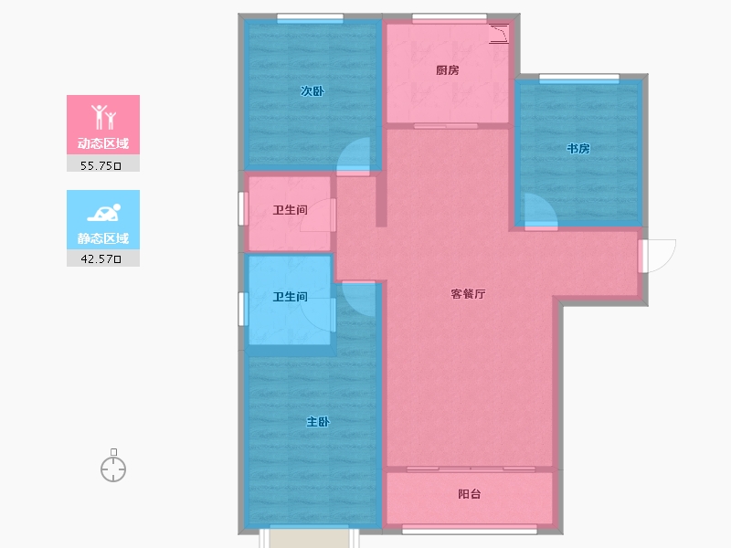 甘肃省-天水市-天宝名都-87.53-户型库-动静分区