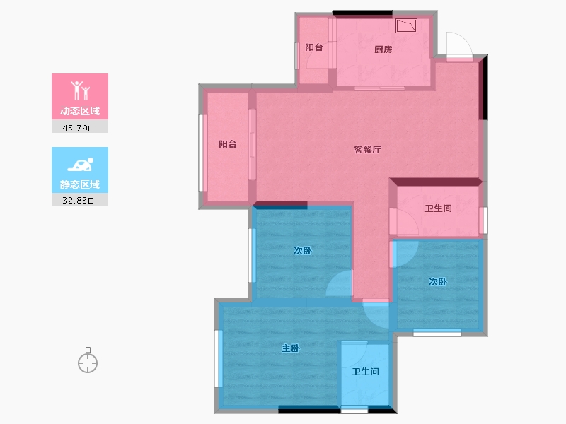 四川省-南充市-金为・铂鹭风华-69.06-户型库-动静分区