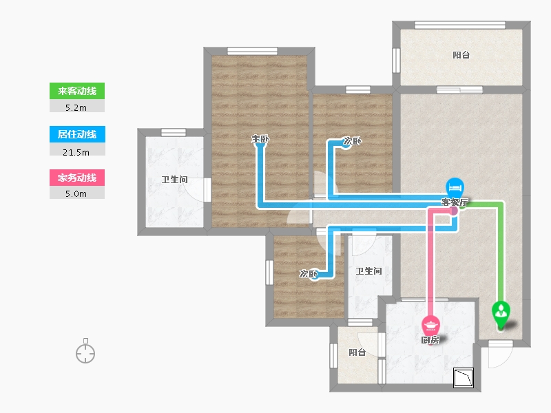 四川省-南充市-鸿通公园1988天著-90.40-户型库-动静线