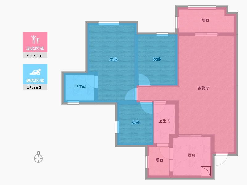 四川省-南充市-鸿通公园1988天著-78.74-户型库-动静分区