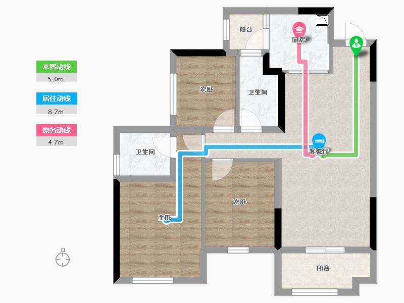 四川省-南充市-鸿通伴山半岛-72.21-户型库-动静线