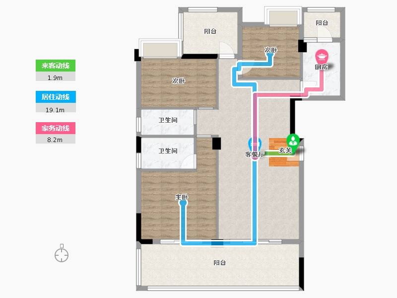 海南省-三亚市-海棠湾8号温泉公馆-118.23-户型库-动静线