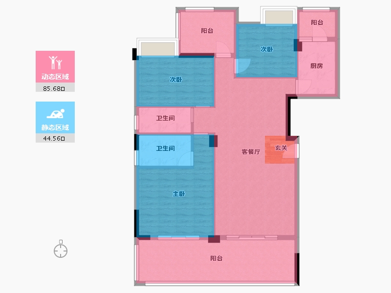 海南省-三亚市-海棠湾8号温泉公馆-118.23-户型库-动静分区