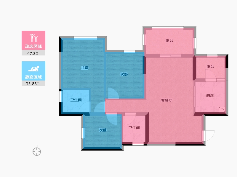 四川省-南充市-鸿通伴山半岛-72.01-户型库-动静分区