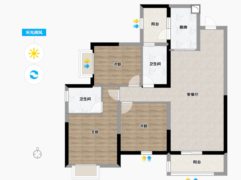 四川省-成都市-华润置地时代之城-92.80-户型库-采光通风