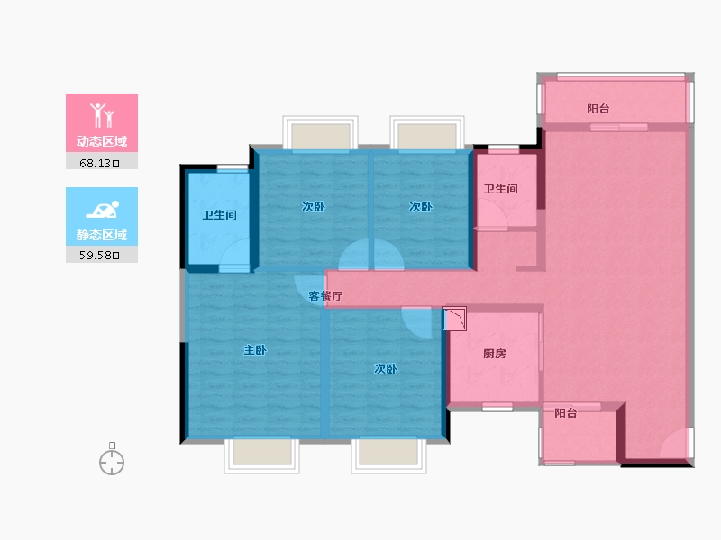 四川省-成都市-华润置地时代之城-114.40-户型库-动静分区