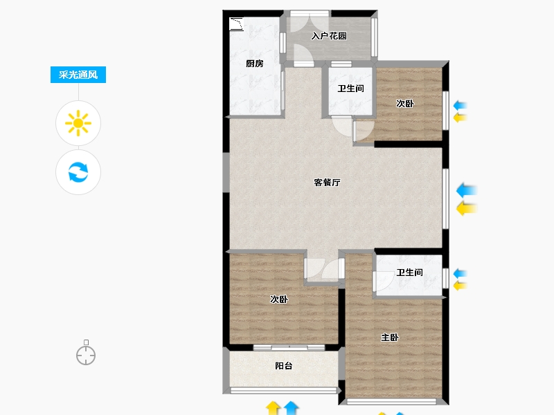 福建省-福州市-世欧王庄-108.00-户型库-采光通风