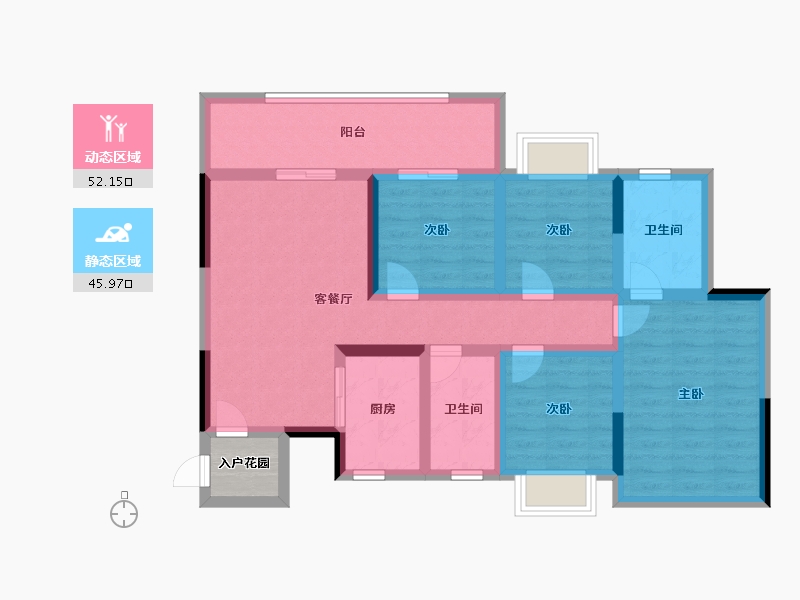 四川省-南充市-昌信万卷山河-88.00-户型库-动静分区