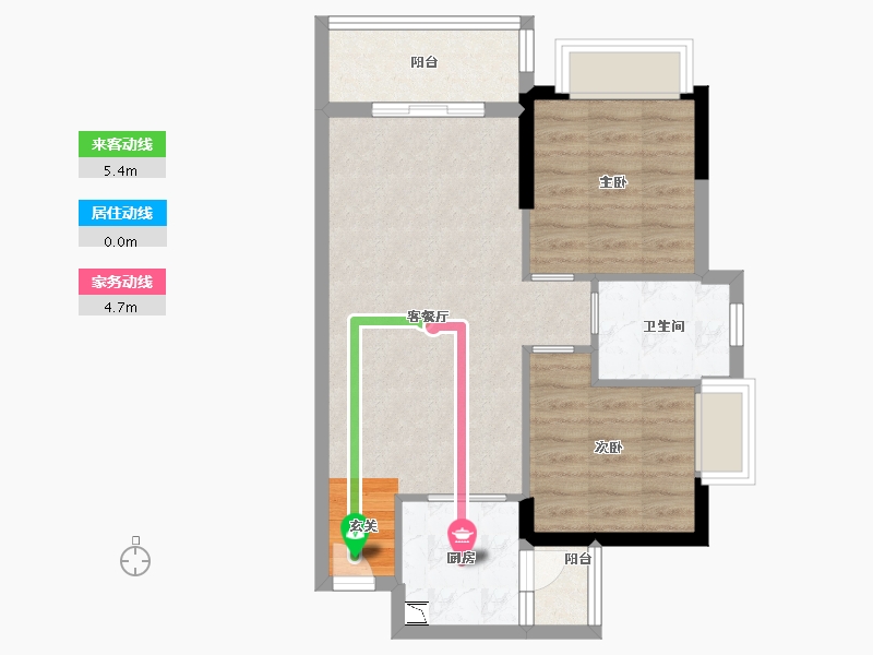 广东省-梅州市-梅州富力雁山湖-60.80-户型库-动静线