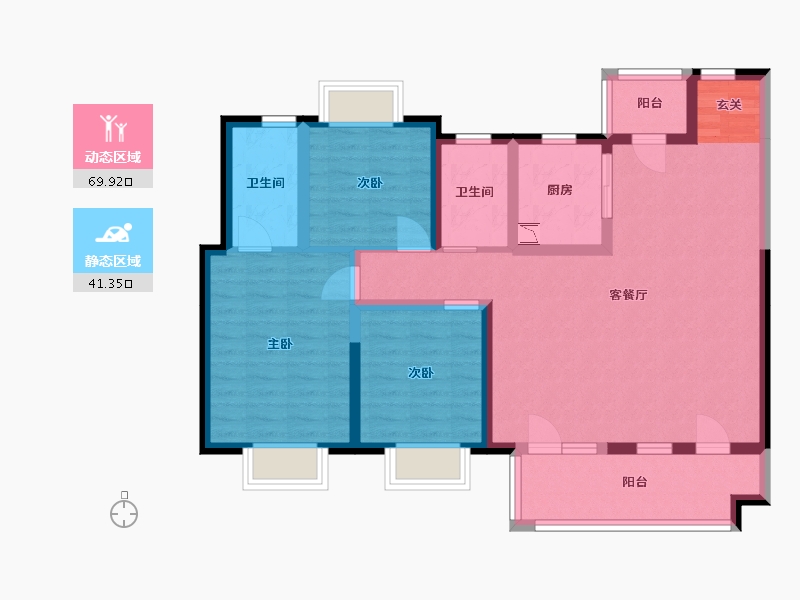 湖北省-宜昌市-长江广场-98.69-户型库-动静分区