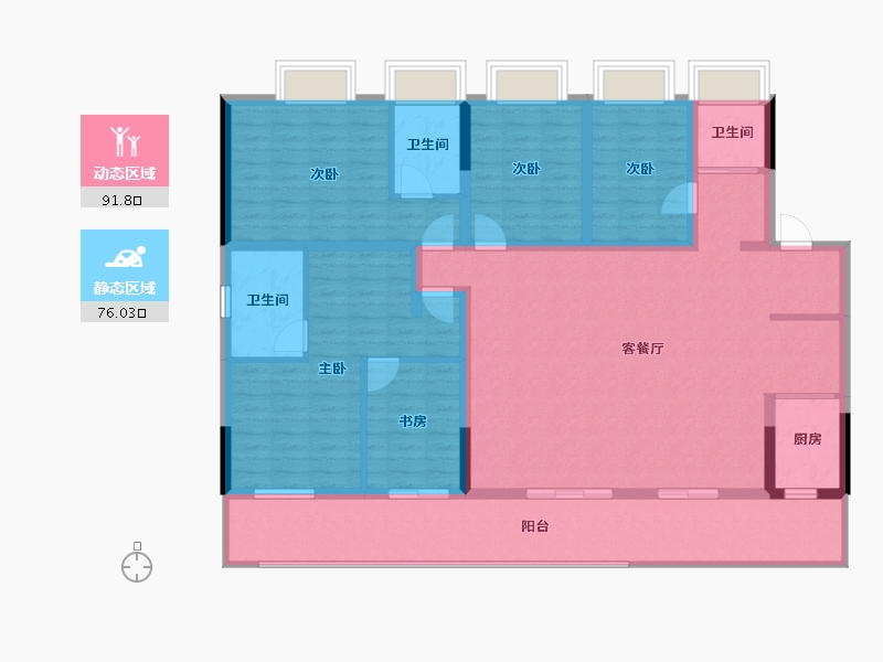 四川省-雅安市-承晟天悦府-152.19-户型库-动静分区