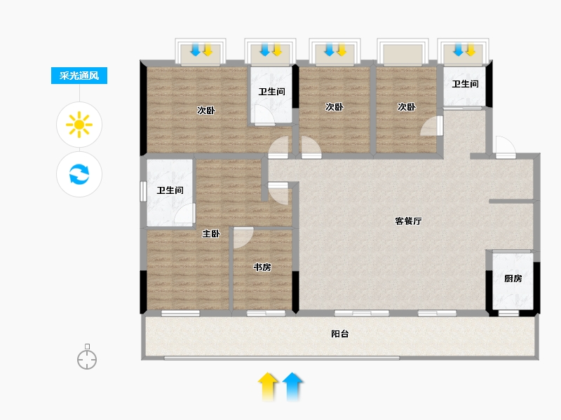 四川省-雅安市-承晟天悦府-152.19-户型库-采光通风