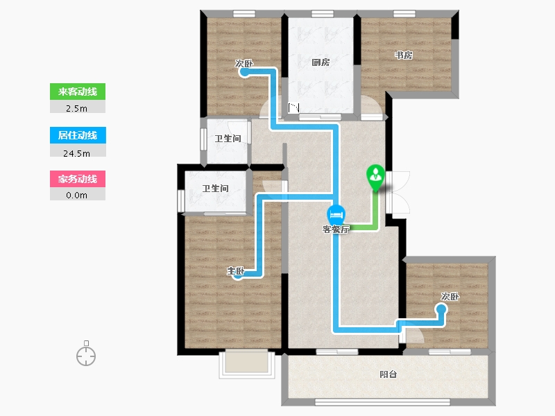 云南省-昆明市-融创恒尊・君庭云邸-105.64-户型库-动静线