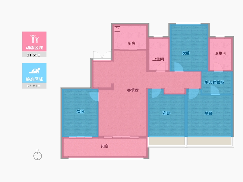 浙江省-温州市-华鸿大发瑞祥壹号-135.20-户型库-动静分区