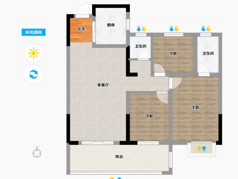 湖北省-随州市-御景天城-92.16-户型库-采光通风