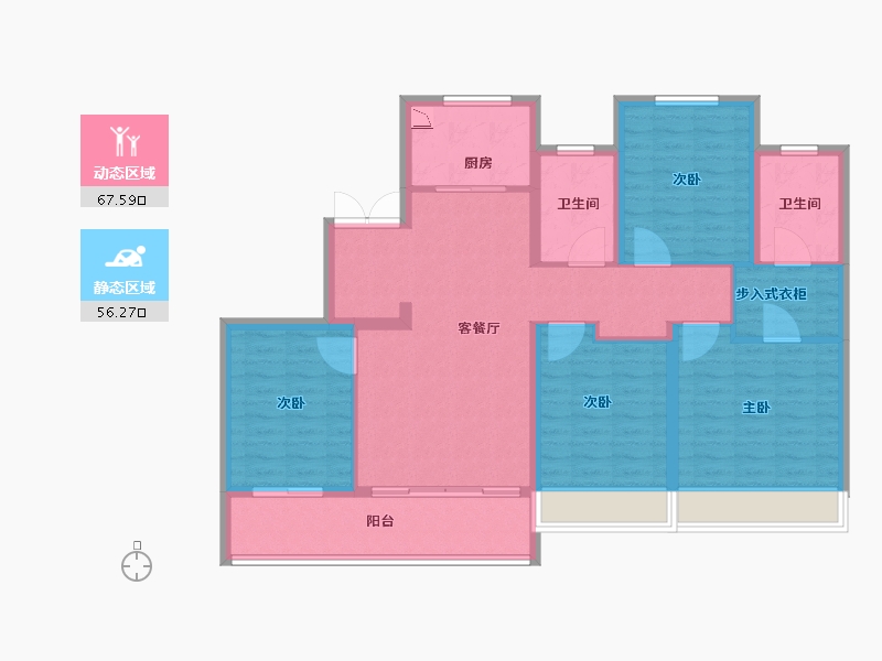 浙江省-温州市-华鸿大发瑞祥壹号-111.20-户型库-动静分区