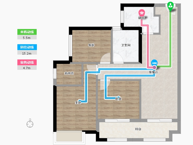 广东省-汕尾市-中骏东维亚时代名都-76.13-户型库-动静线