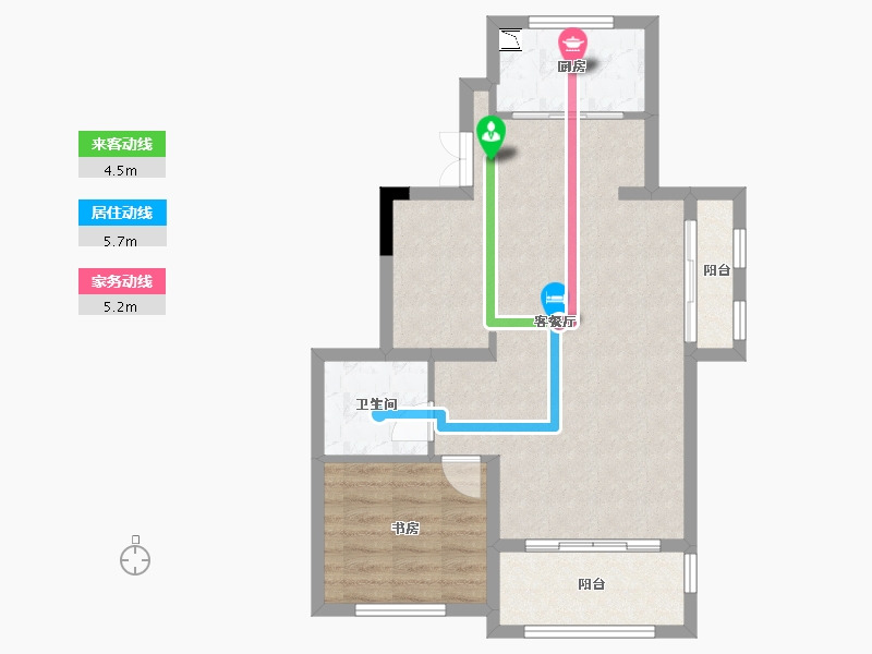 浙江省-温州市-多弗绿城江心明月-66.40-户型库-动静线