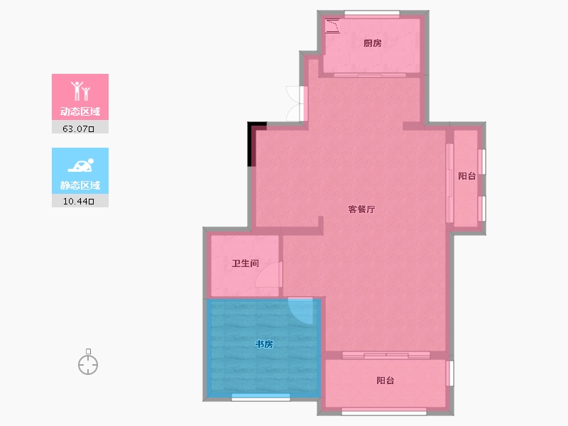 浙江省-温州市-多弗绿城江心明月-66.40-户型库-动静分区