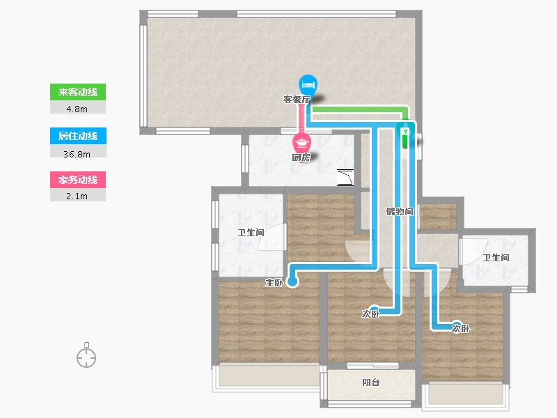 浙江省-温州市-万科翡翠心湖-114.41-户型库-动静线