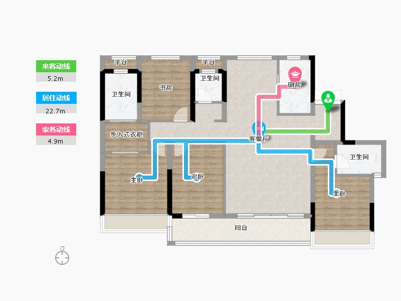 浙江省-温州市-楠盛国宾府-124.93-户型库-动静线