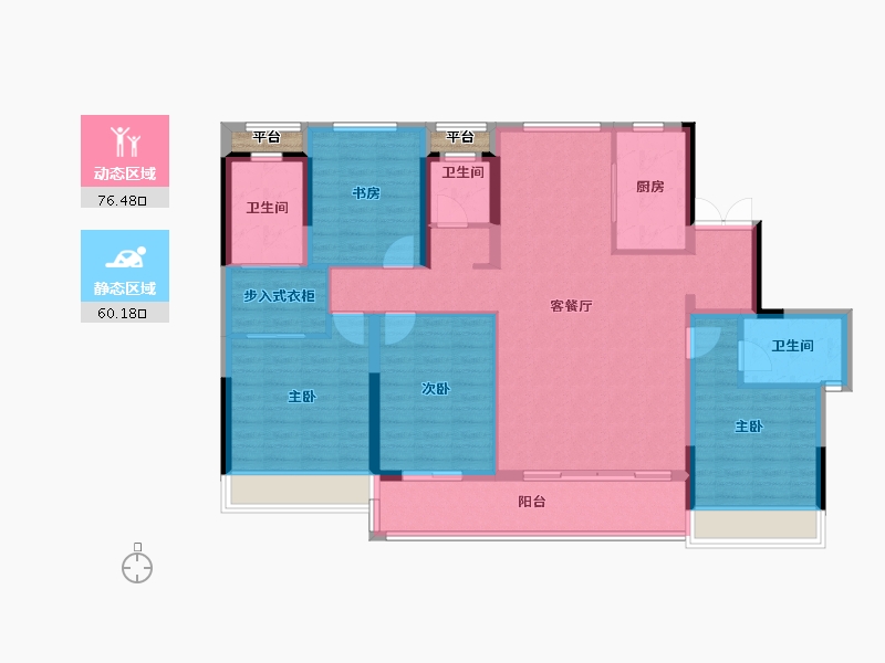 浙江省-温州市-楠盛国宾府-124.93-户型库-动静分区