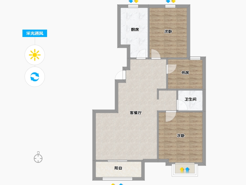 天津-天津市-社会山西苑-77.20-户型库-采光通风