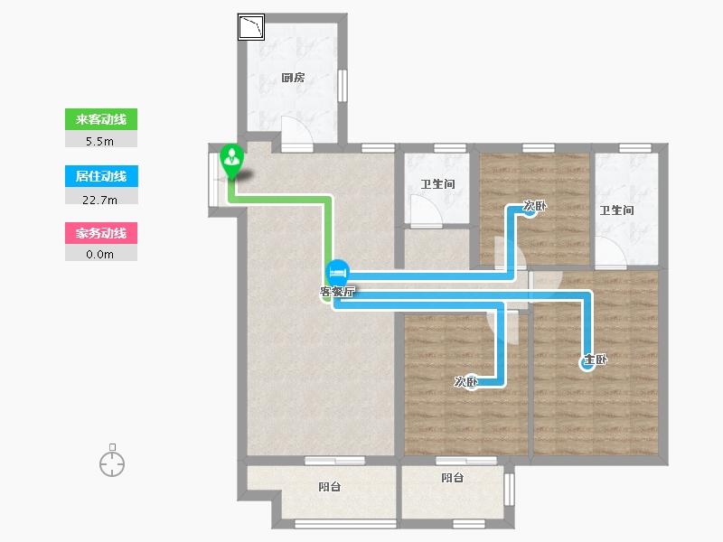 河北省-廊坊市-远洋琨庭-98.75-户型库-动静线