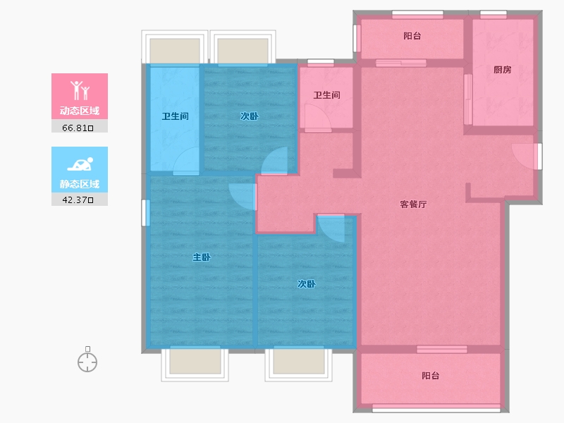 湖北省-武汉市-招商东城华府-97.95-户型库-动静分区