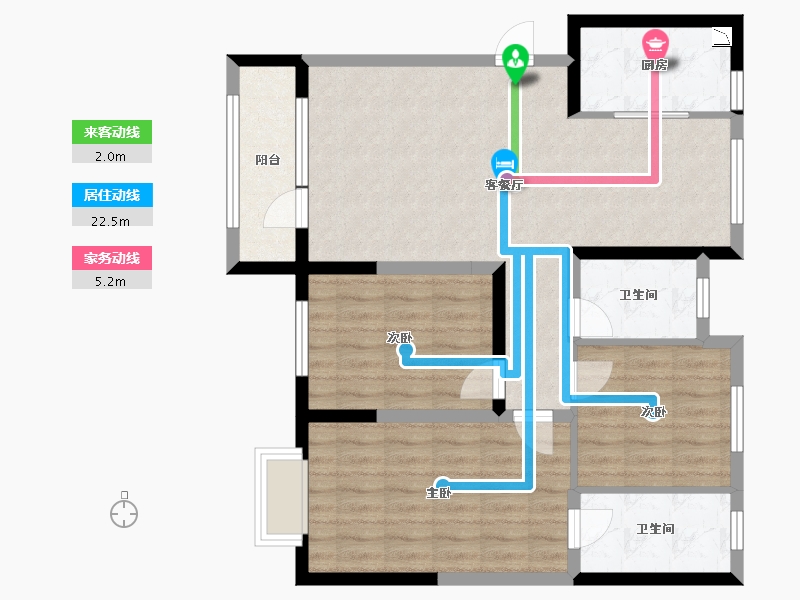 辽宁省-大连市-鑫苑藏龙首府-88.78-户型库-动静线