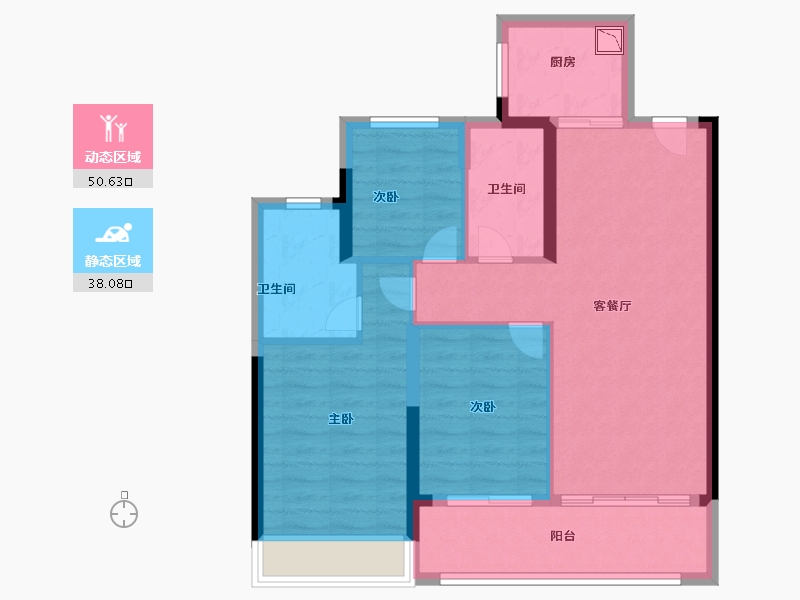 浙江省-温州市-德信大发麓湖湾-79.20-户型库-动静分区