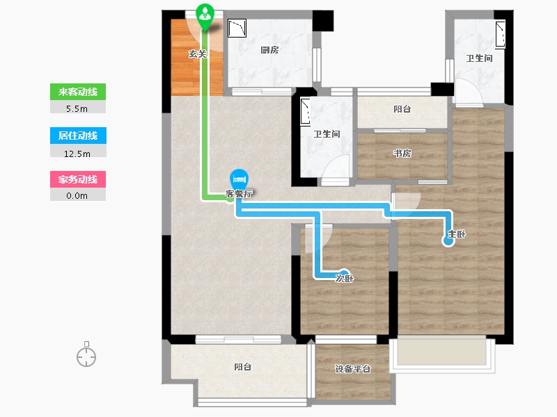 湖南省-常德市-常德碧桂园翘楚棠-82.91-户型库-动静线