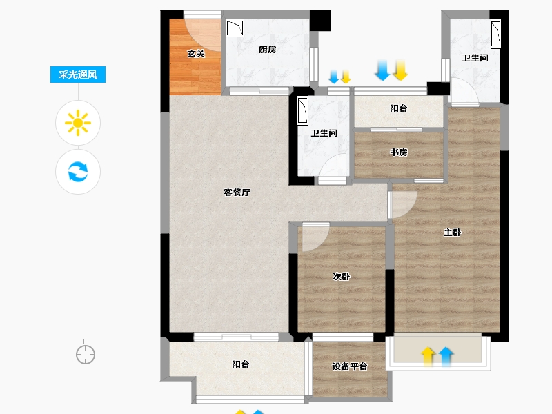 湖南省-常德市-常德碧桂园翘楚棠-82.91-户型库-采光通风