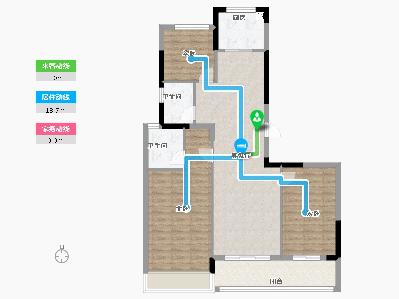 浙江省-温州市-德信大发麓湖湾-88.80-户型库-动静线