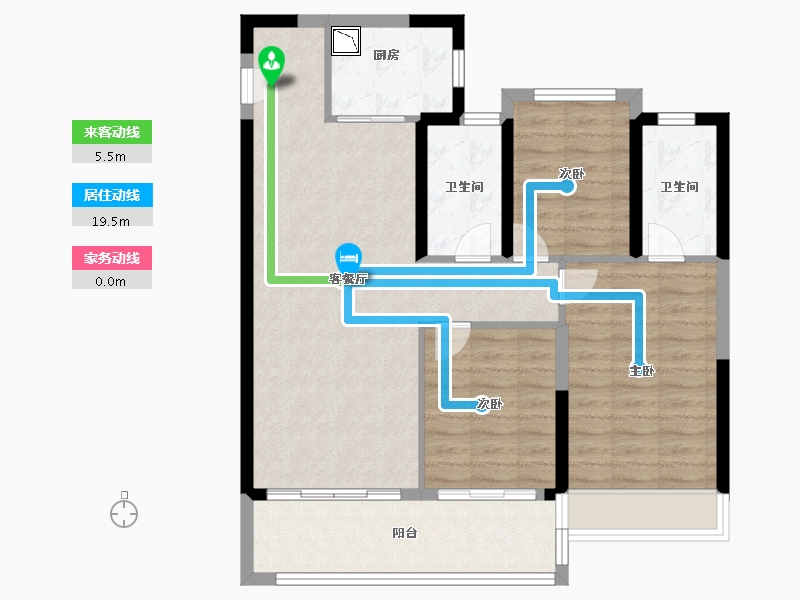 浙江省-温州市-德信大发麓湖湾-87.20-户型库-动静线