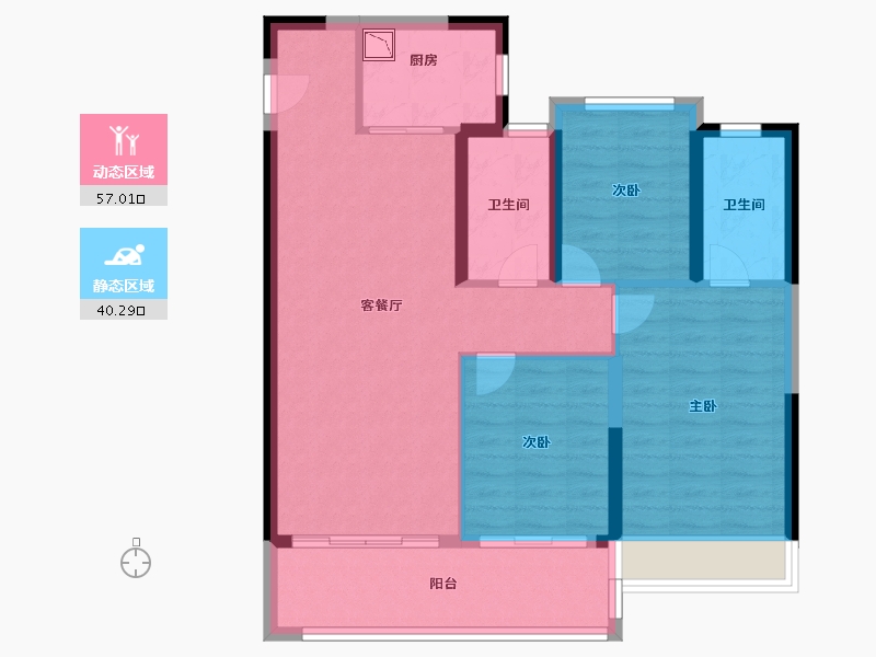 浙江省-温州市-德信大发麓湖湾-87.20-户型库-动静分区