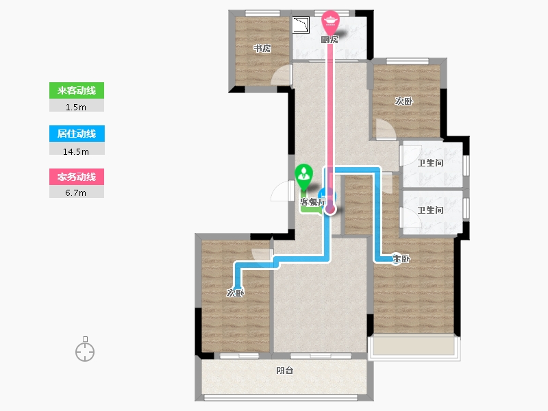 浙江省-温州市-德信大发麓湖湾-103.20-户型库-动静线