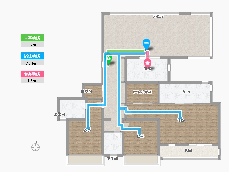 浙江省-温州市-万科翡翠心湖-136.00-户型库-动静线