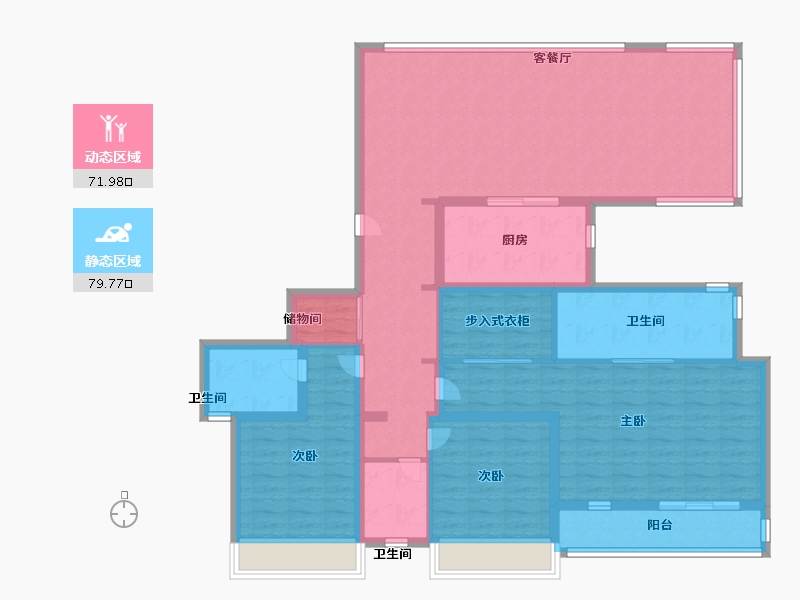 浙江省-温州市-万科翡翠心湖-136.00-户型库-动静分区