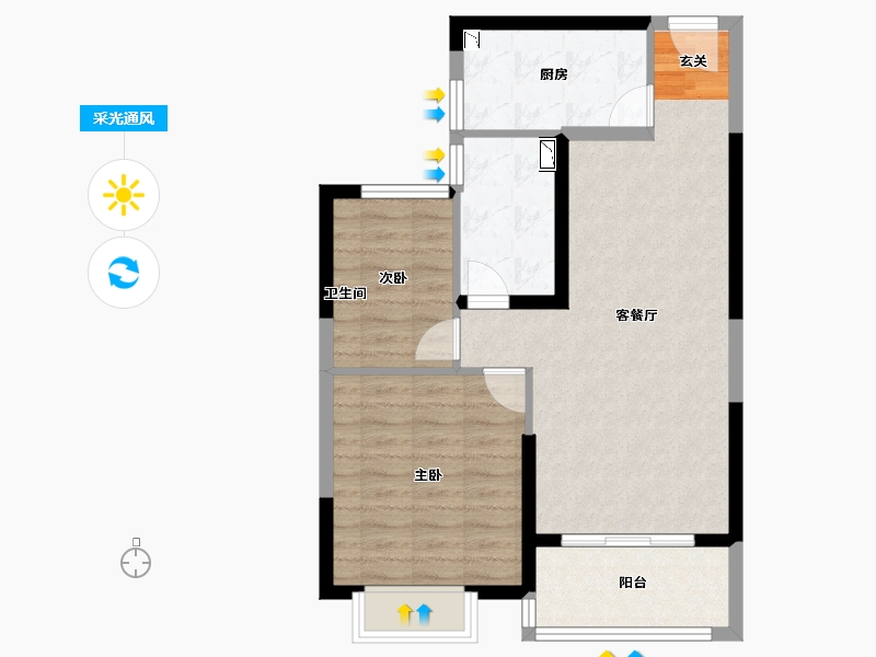 广西壮族自治区-北海市-北海恒大御景半岛三期御景湾-69.77-户型库-采光通风