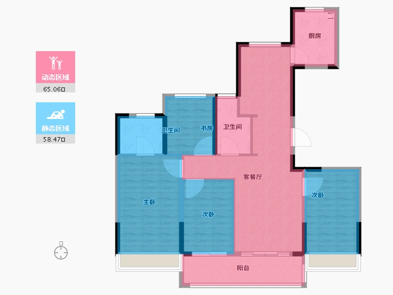 浙江省-温州市-德信大发麓湖湾-111.21-户型库-动静分区