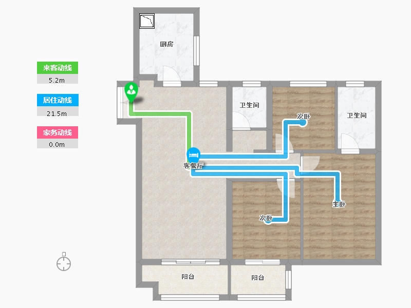 河北省-廊坊市-远洋琨庭-88.70-户型库-动静线