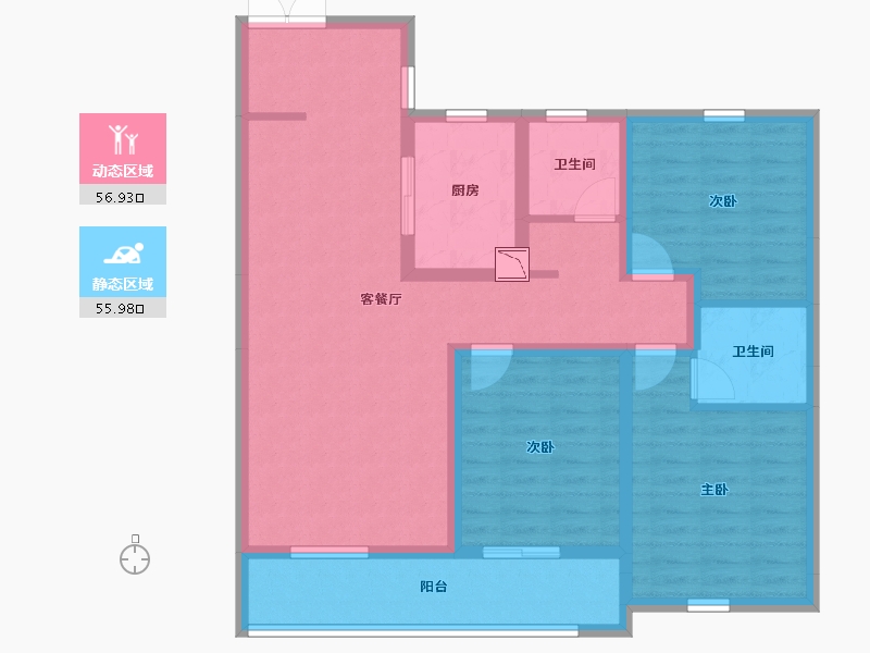 山东省-日照市-兴业太阳公馆-100.39-户型库-动静分区