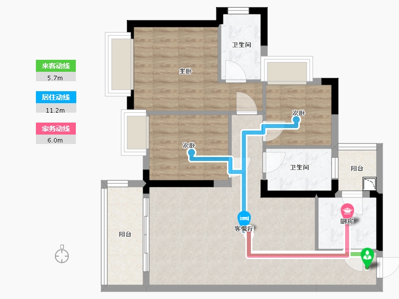 四川省-成都市-嘉裕第六洲-75.77-户型库-动静线