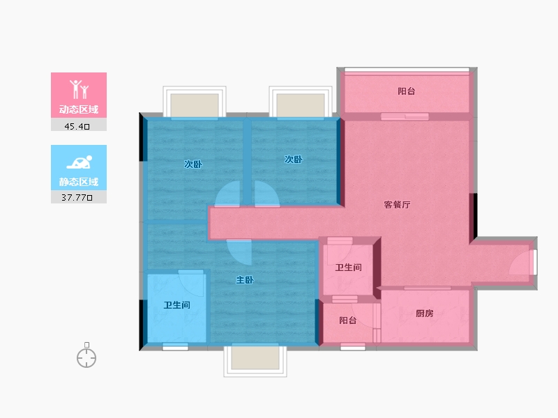 四川省-成都市-锦德天府-73.10-户型库-动静分区