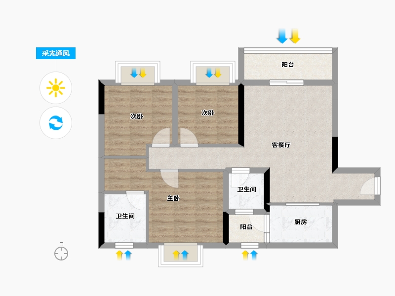 四川省-成都市-锦德天府-73.10-户型库-采光通风