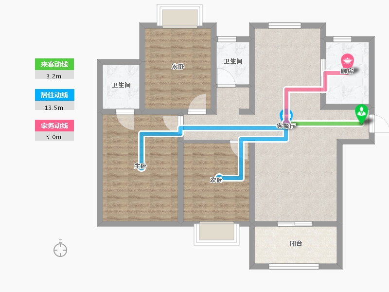 江苏省-南京市-荣盛鹭岛荣府-94.00-户型库-动静线